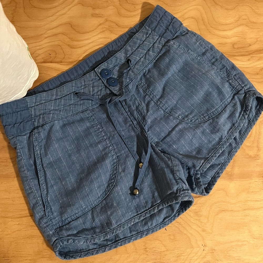 Prana High Waist Blue Shorts Lightweight Casual